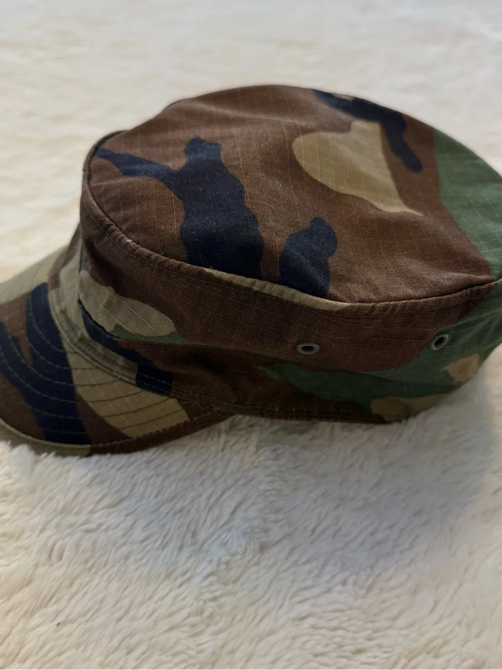 Woodland Camo Hat Cap Army Fitted Mens 6  3/4 SE Kentucky Rehab Summer Vented